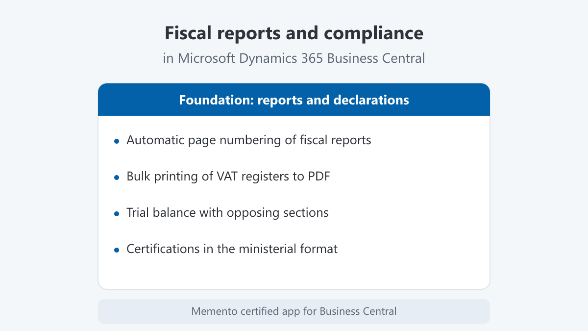 Fiscal reports with Foundation: automatic numbering, bulk PDF printing, trial balance with opposing sections